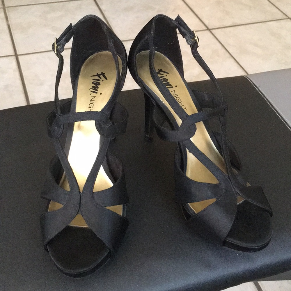 Black Satin Heels